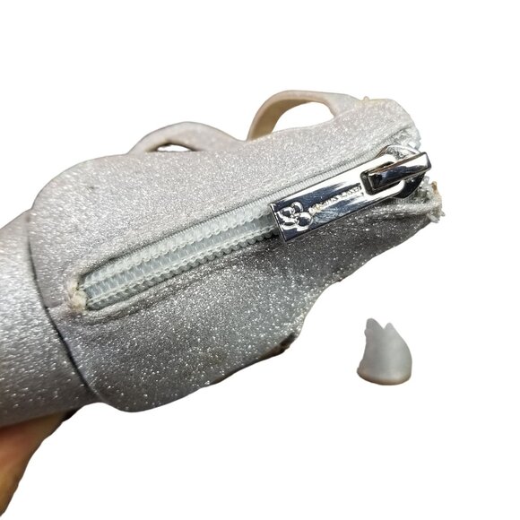 Jessica Simpson silver chunky heel glitter formal sandals size 7 - Picture 10 of 12